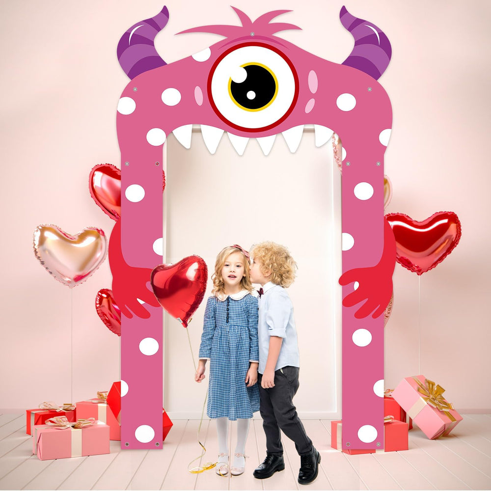 Lonfliness Valentines monster banner displays a big friendly grin for festive celebrations.