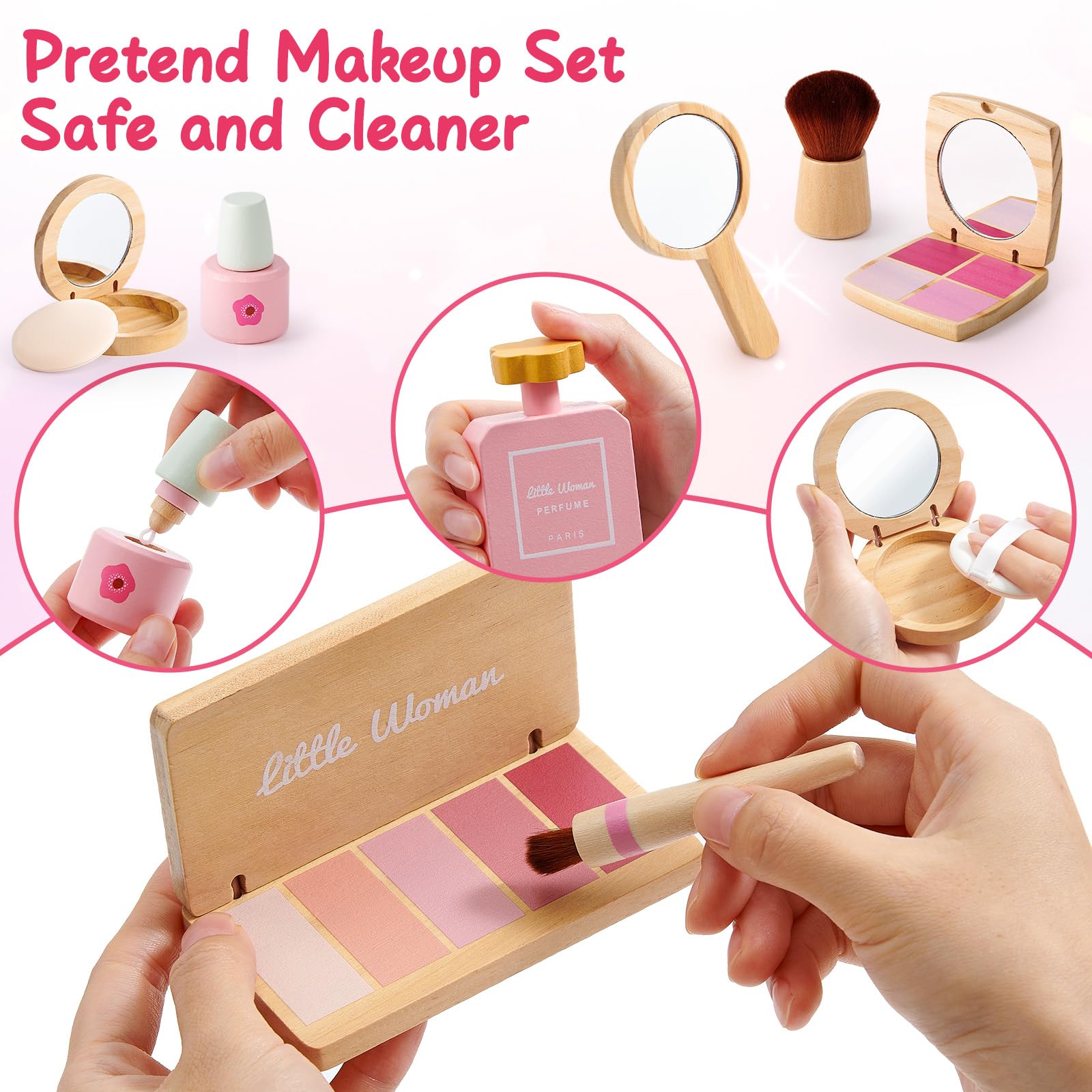 Lonico nail polish and file in child-safe wood for neat play