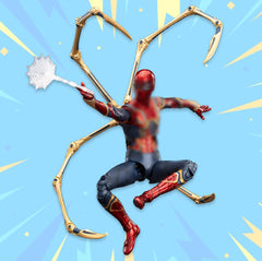 LonullyMege Iron Spider figure front view with premium metallic finish for striking display
