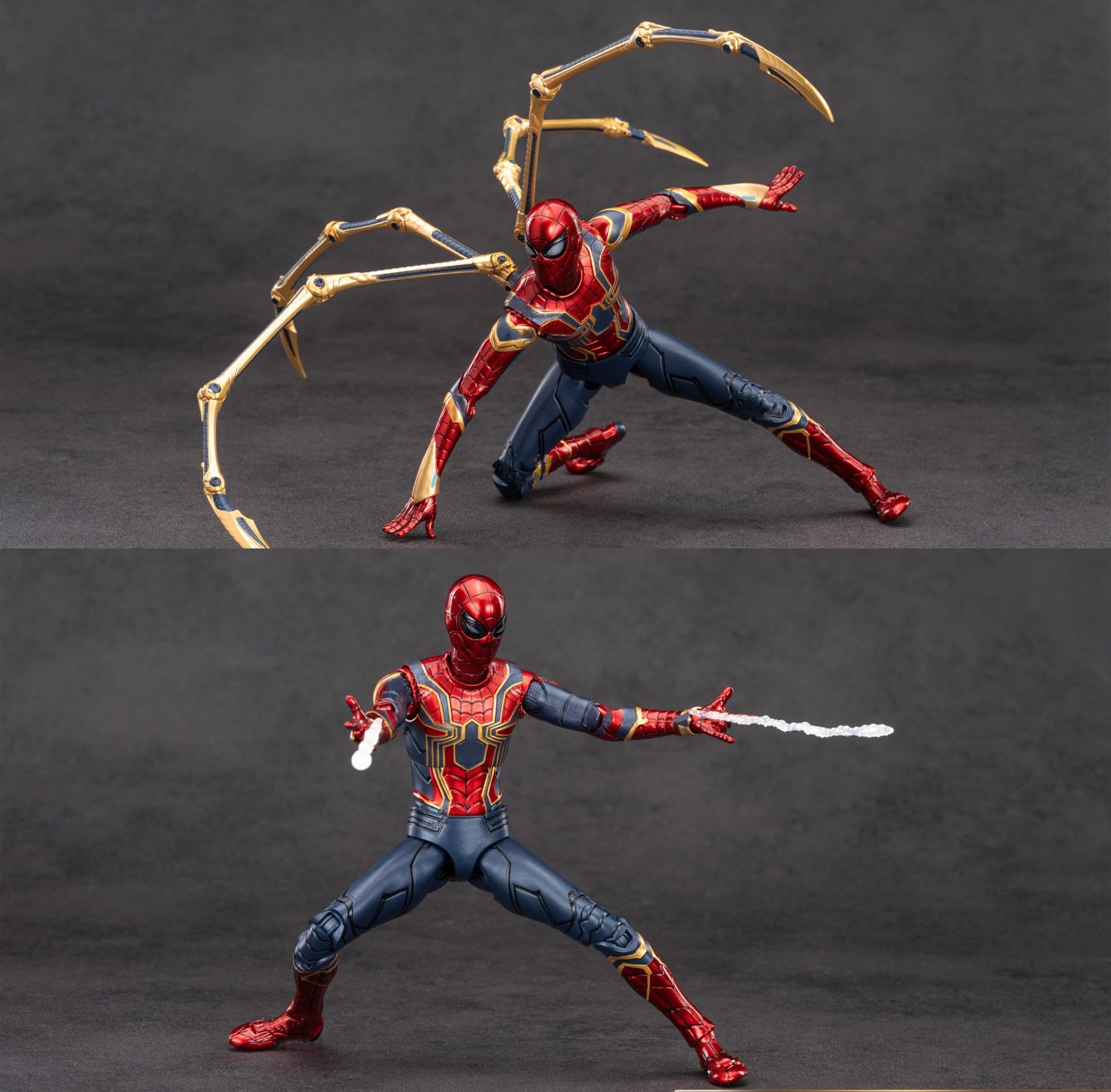 LonullyMege Iron Spider figure with interchangeable hands and web effects for immersive scenes
