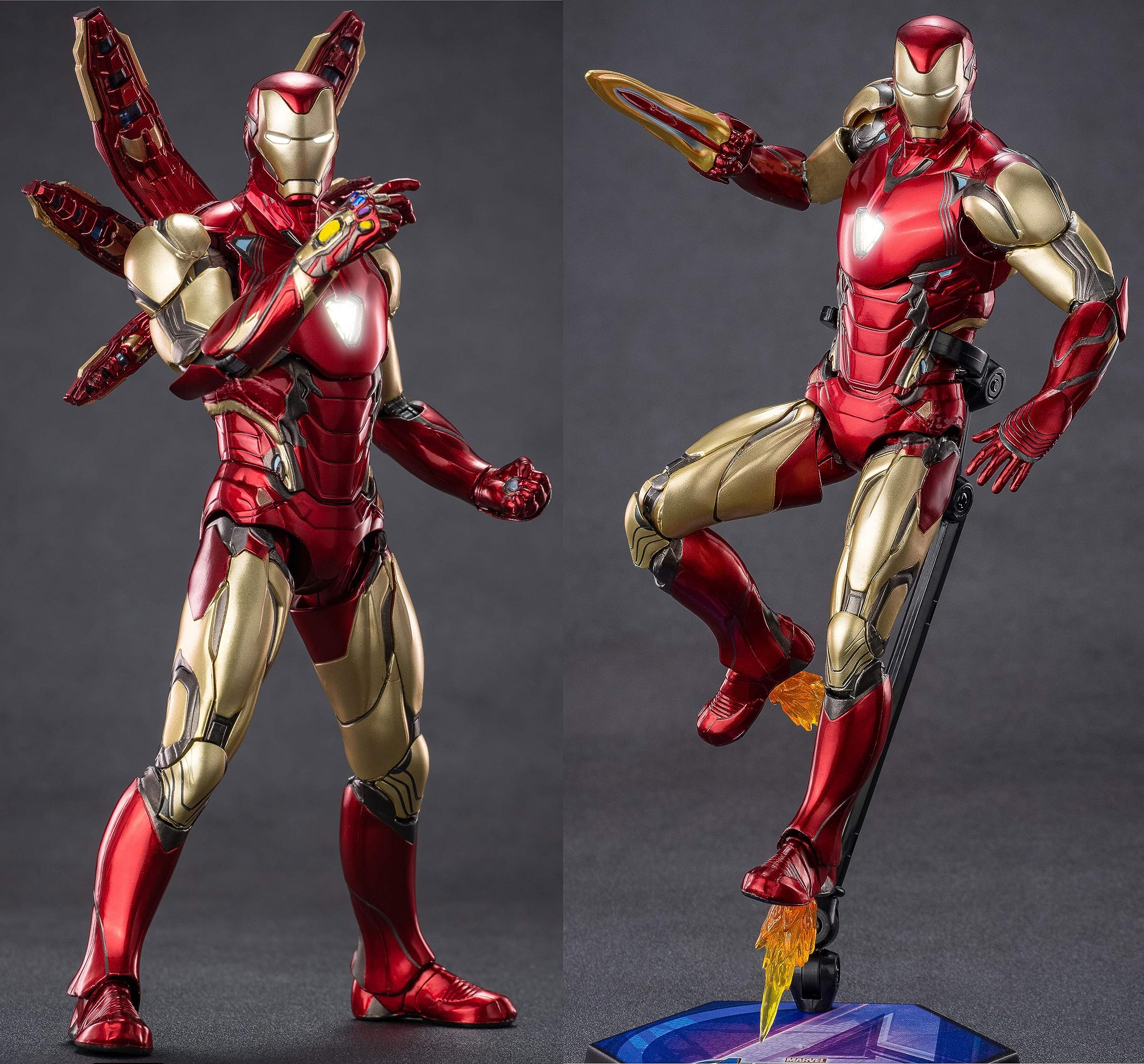 LonullyMege MK85Ironman deluxe figure with multiple accessories enhances poseability.
