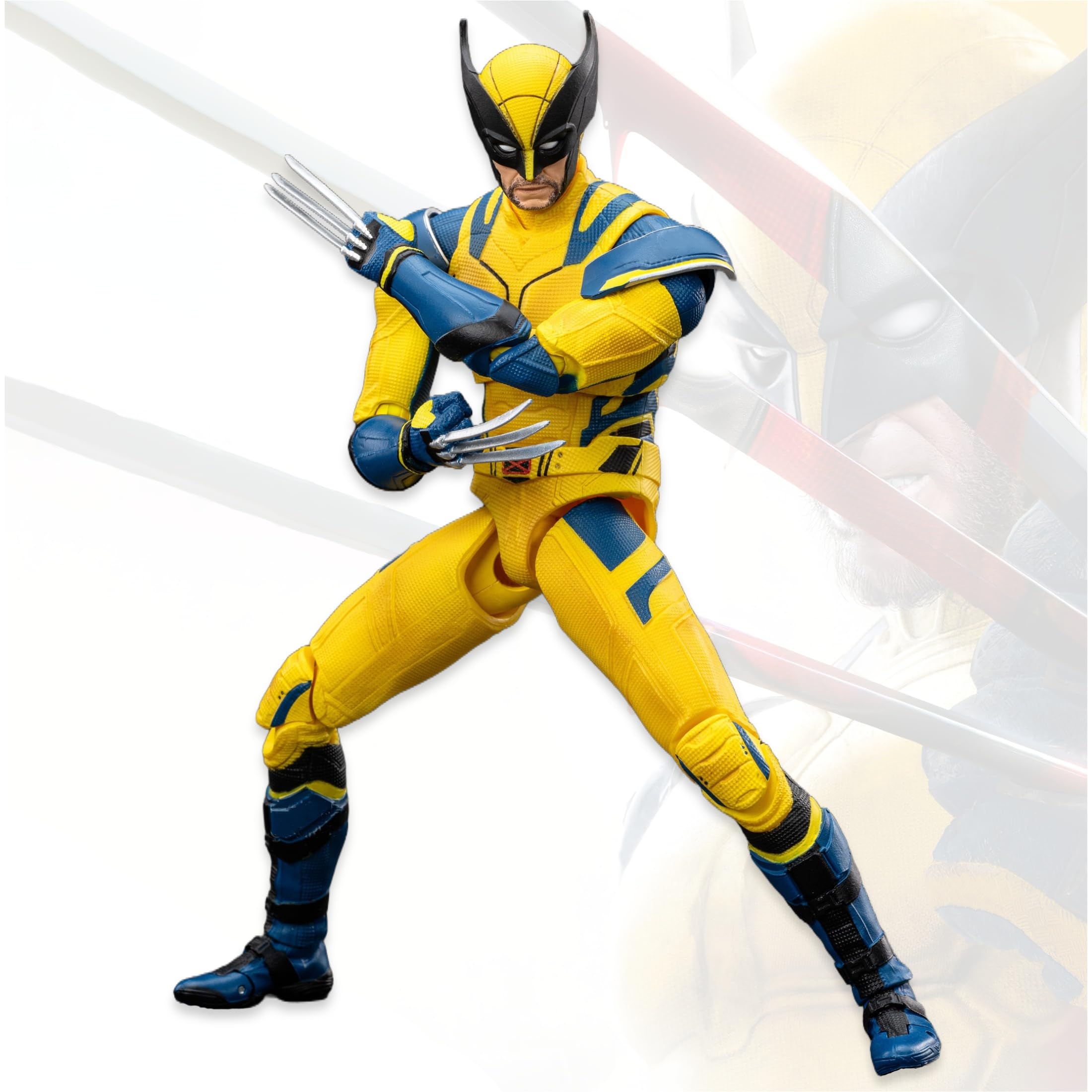 LonullyMege Wolverine 7-inch statue with movable joints for dynamic posing.