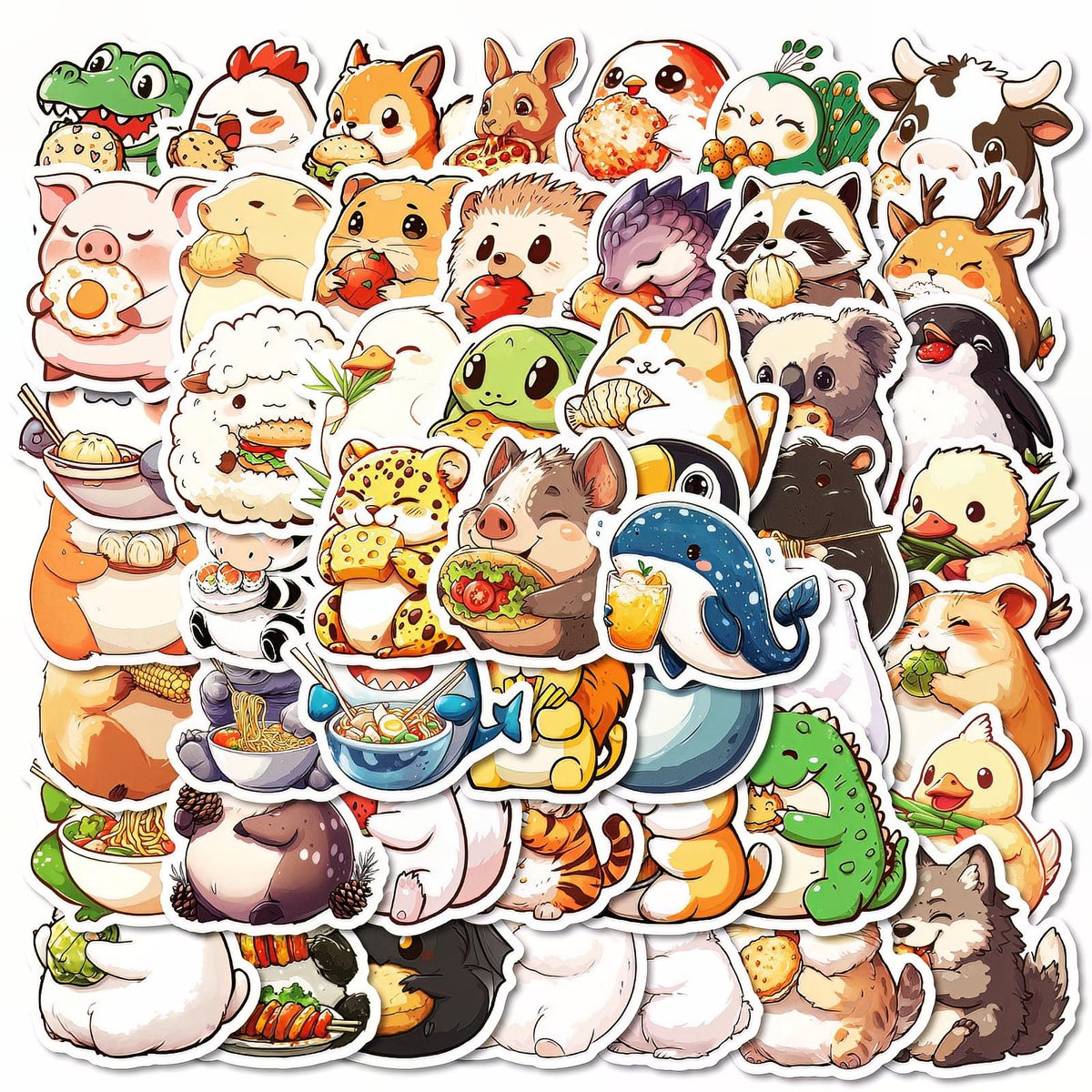 LOOGFDC cute animal stickers waterproof bundle on water bottles and laptops