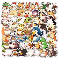 LOOGFDC cute animal stickers waterproof bundle on water bottles and laptops