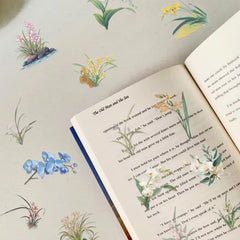 LOOGFDC notebook sticker with transparent floral design, enhances planners and scrapbooks without dulling pages.