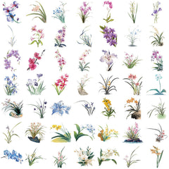 LOOGFDC planner sticker with minimal art and wildflowers for boho journaling and organization.