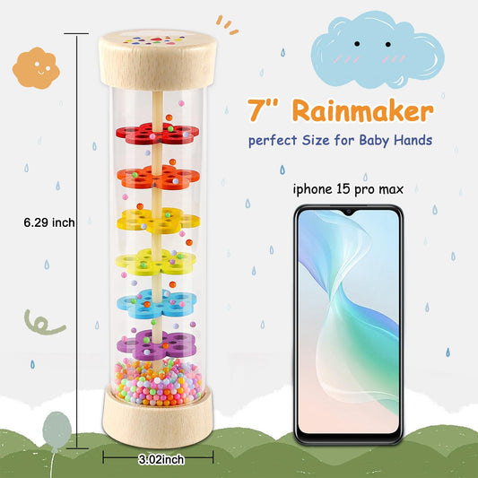 LOOIKOOS Rainmaker baby rattle toy for early motor and auditory exploration