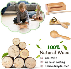 LOOIKOOS toddler wooden tapping instruments spark creativity and fine motor skills.