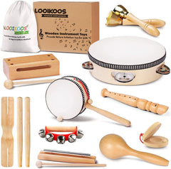 LOOIKOOS toddler wooden xylophone invites early rhythm exploration and sensory play.