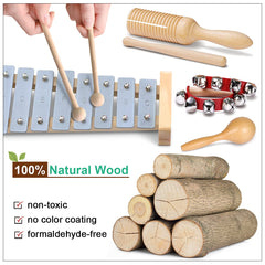 LOOIKOOS wooden shaker instrument enhances sensory play and rhythm discovery