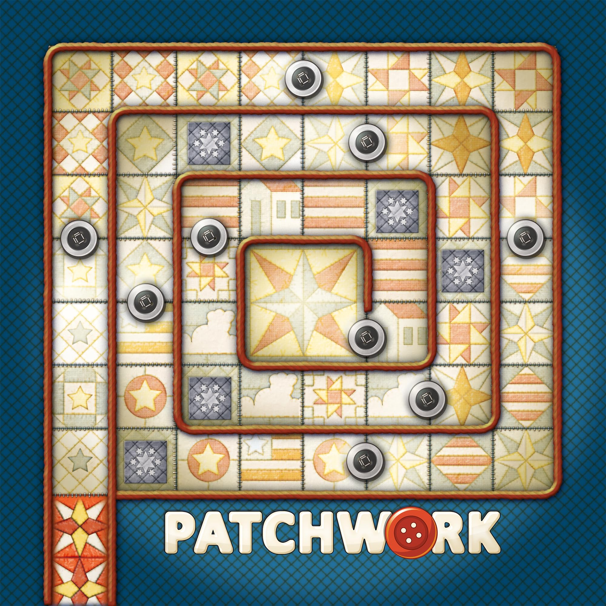 Lookout Patchwork Americana patches closeup shows varied shapes and potential layouts.