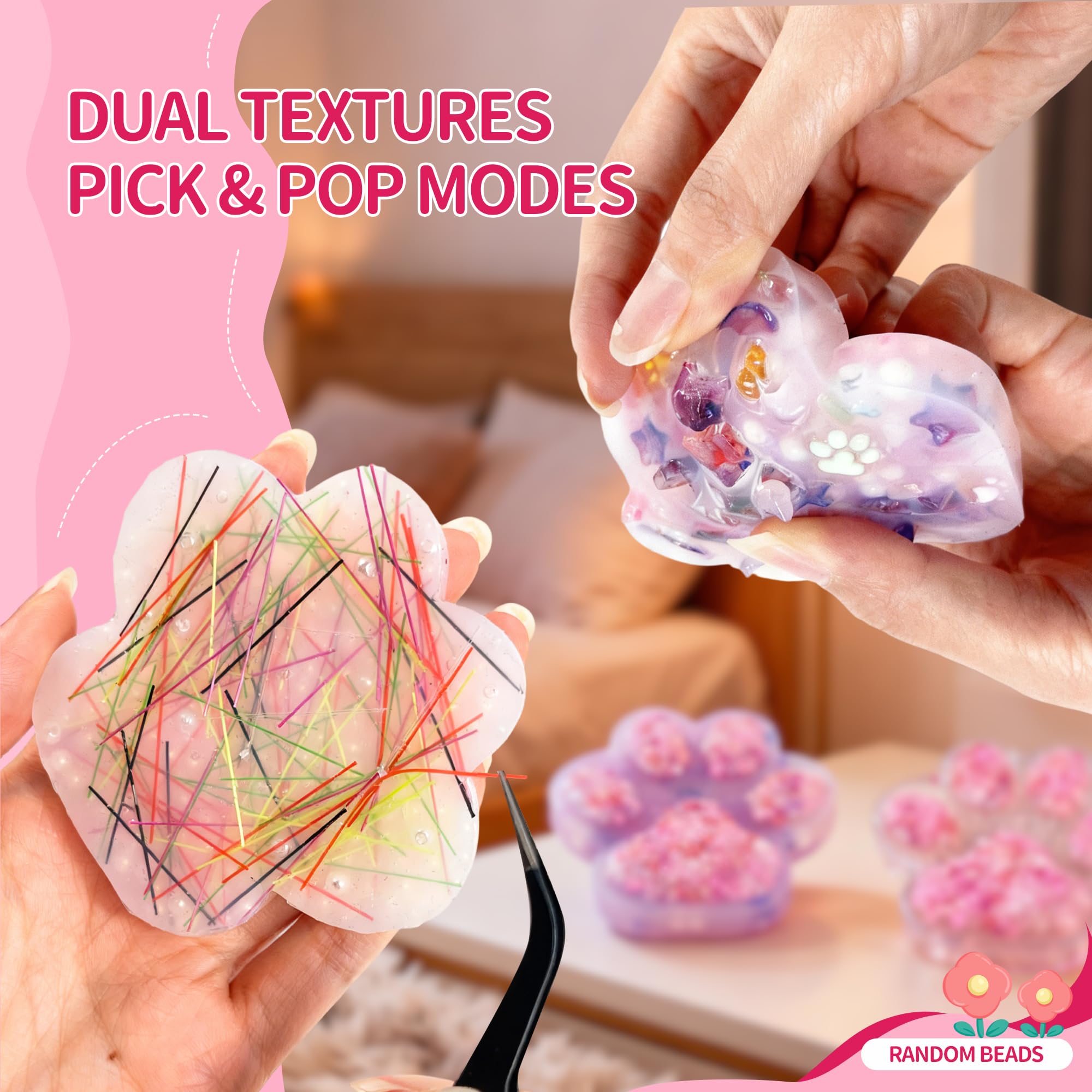 LOOMI paw shape picking pad beads detail provides tactile engagement