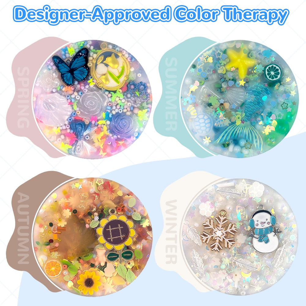 LOOMI winter theme picking pad with pearl beads and snowflakes for cooling tactile play.