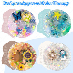 LOOMI winter theme picking pad with pearl beads and snowflakes for cooling tactile play.