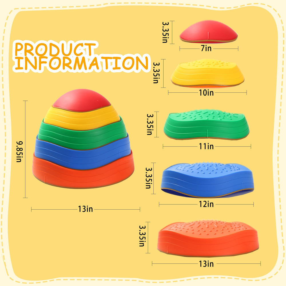 LoomLark Balance Stones in blue-purple-pink support outdoor obstacle play.