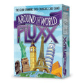 Looney Labs Around The World Fluxx packaging shows travel theme for family game night