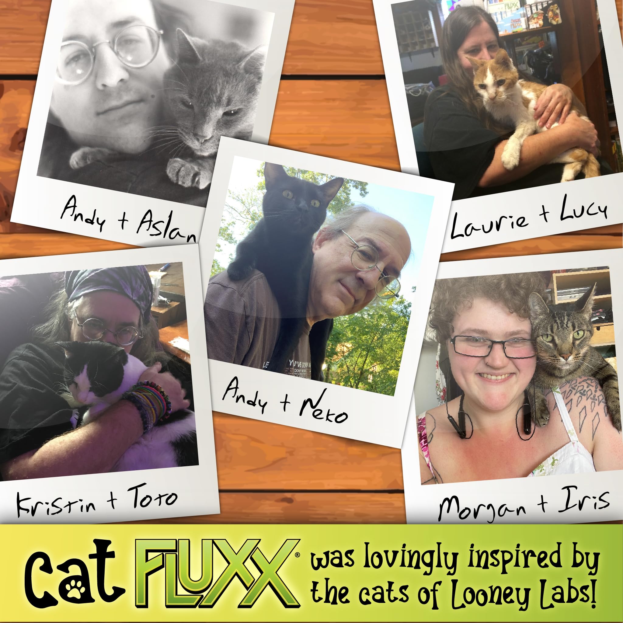 Looney Labs Cat Fluxx ball of yarn serves as a cozy focal point during play.
