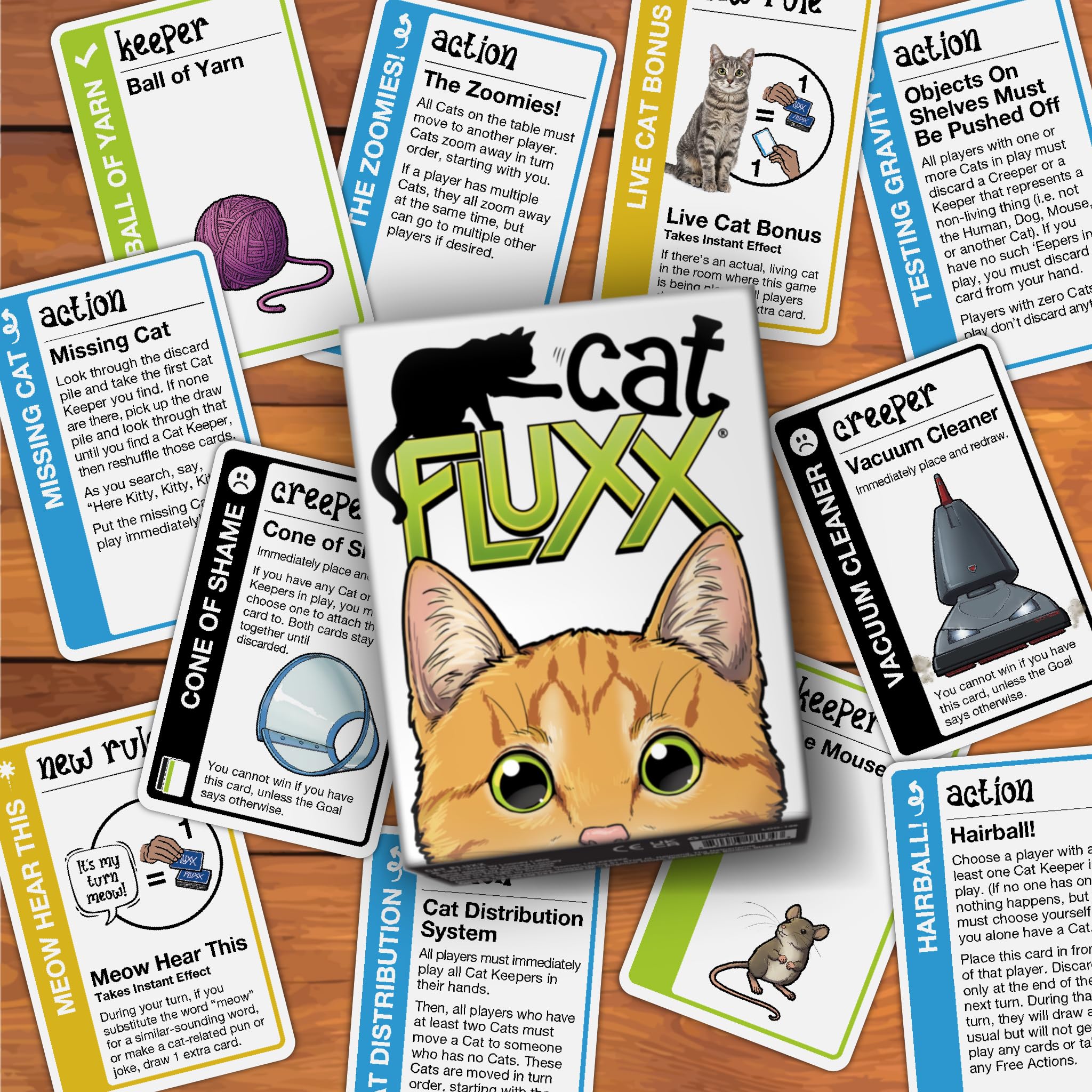 Looney Labs Cat Fluxx vacuum cleaner creeper adds playful chaos to play.