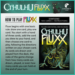 Looney Labs Cthulhu Fluxx instructions and storage box for organized play