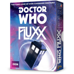 Looney Labs Doctor Who Fluxx card game box for family game nights