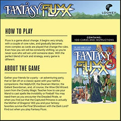 Looney Labs Fantasy Fluxx wizard battle card enhances quick, interactive decision moments.