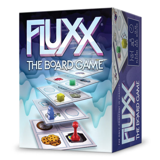Looney Labs Fluxx board game tiles show dynamic layout for changing play