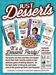 Assorted dessert treats visuals enhance the Looney Labs Just Desserts experience.