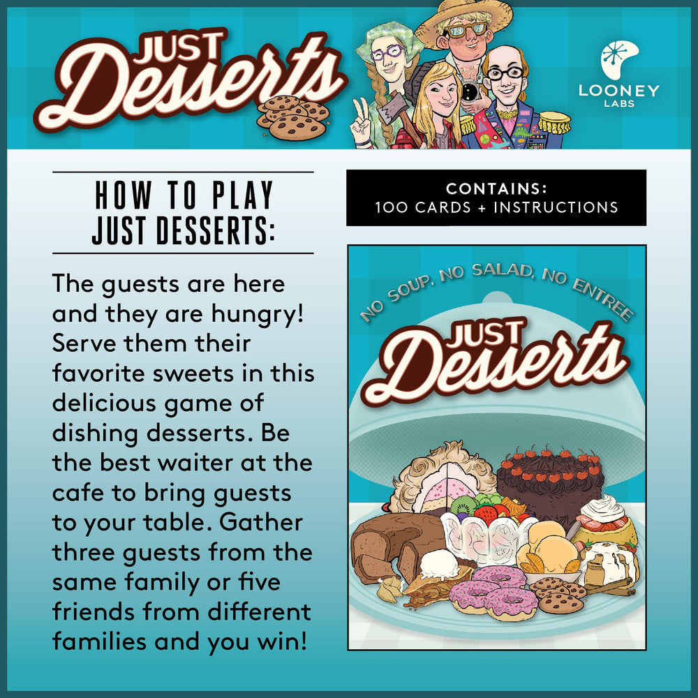 Travel-friendly box keeps Looney Labs Just Desserts ready for trips.