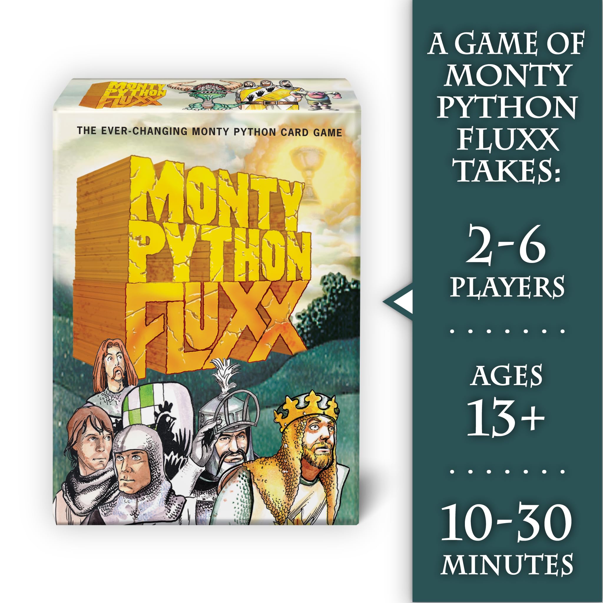 Requires Monty Python Fluxx base game to unlock the full expansion.