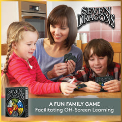 Looney Labs Seven Dragons portable travel box fits on any shelf.