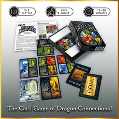 Looney Labs Seven Dragons secret goal cards add thrilling bluffing and strategy to play.