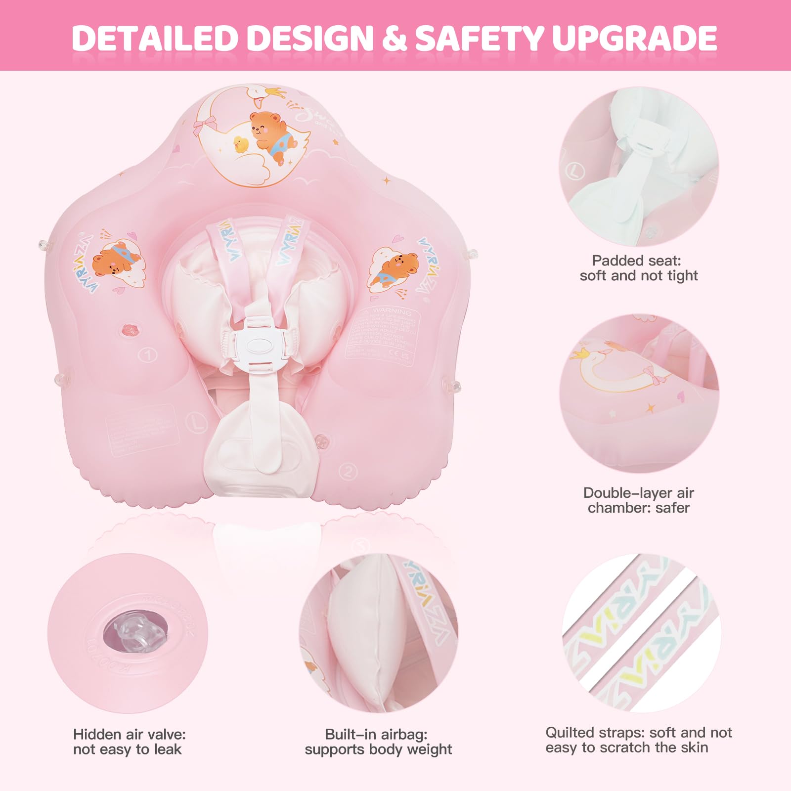 LOOWARTS baby swimming float with double air chambers for stability
