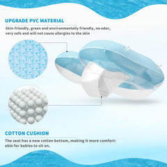 Loowarts infant swim float with safety seat supports baby during water exploration.