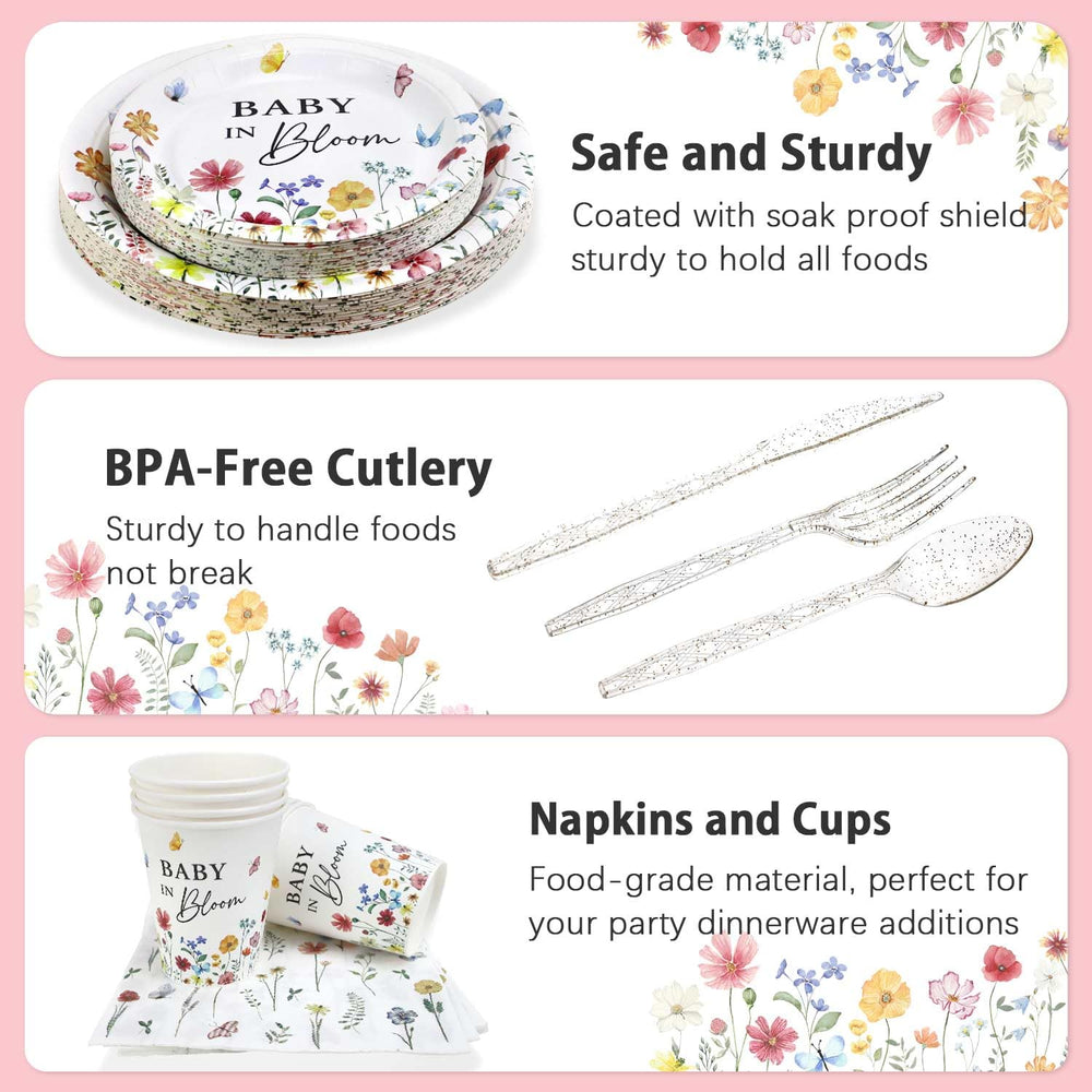 Lopeastar baby in bloom floral design; vivid wildflowers for a spring-inspired celebration.
