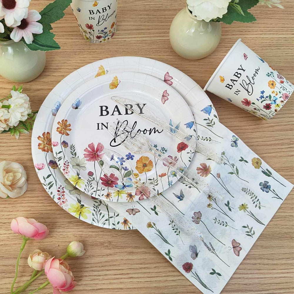 Lopeastar baby in bloom napkins; absorbent and festive for wiping little hands.
