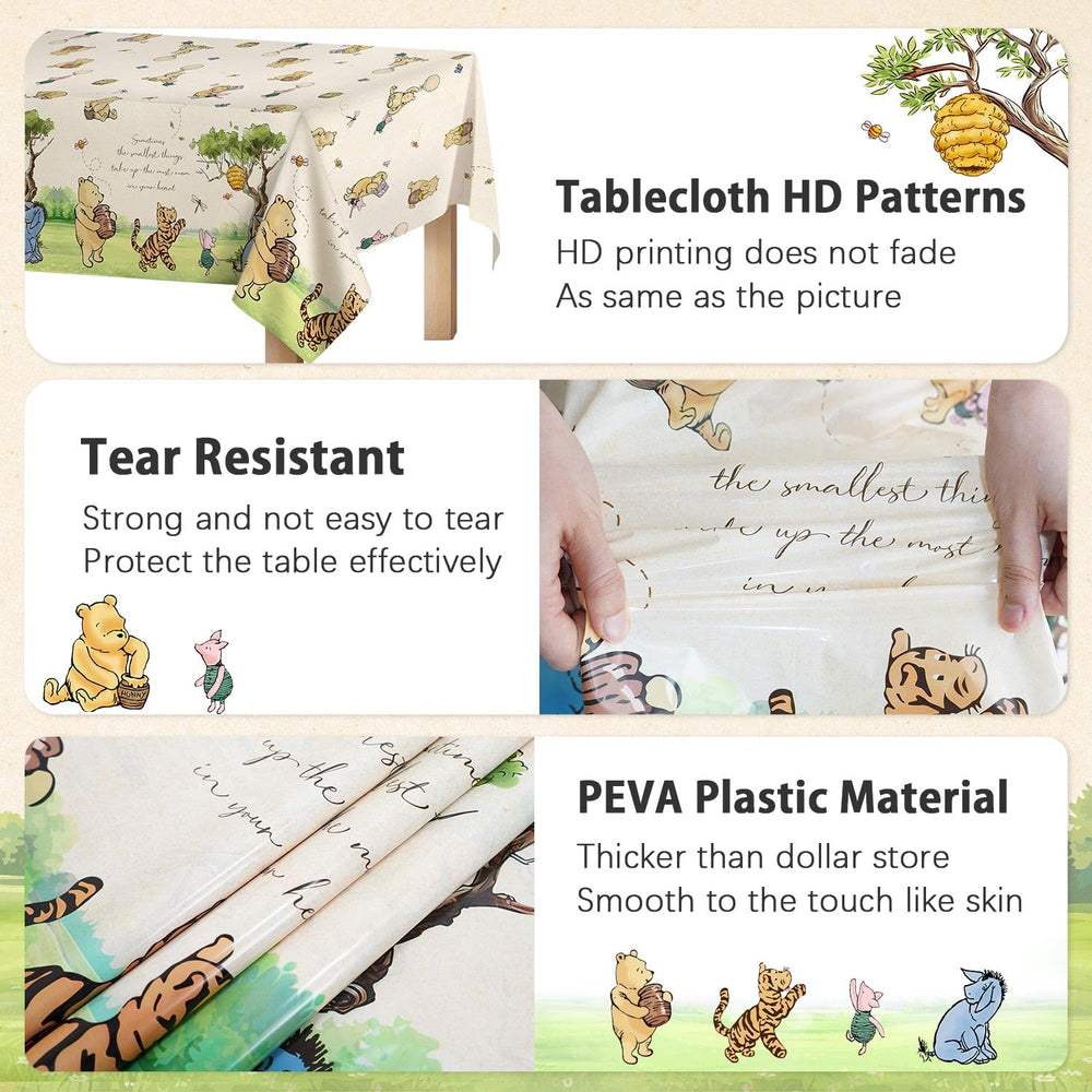 Lopeastar thickened waterproof Winnie tablecloth protects surfaces and cleans easily.