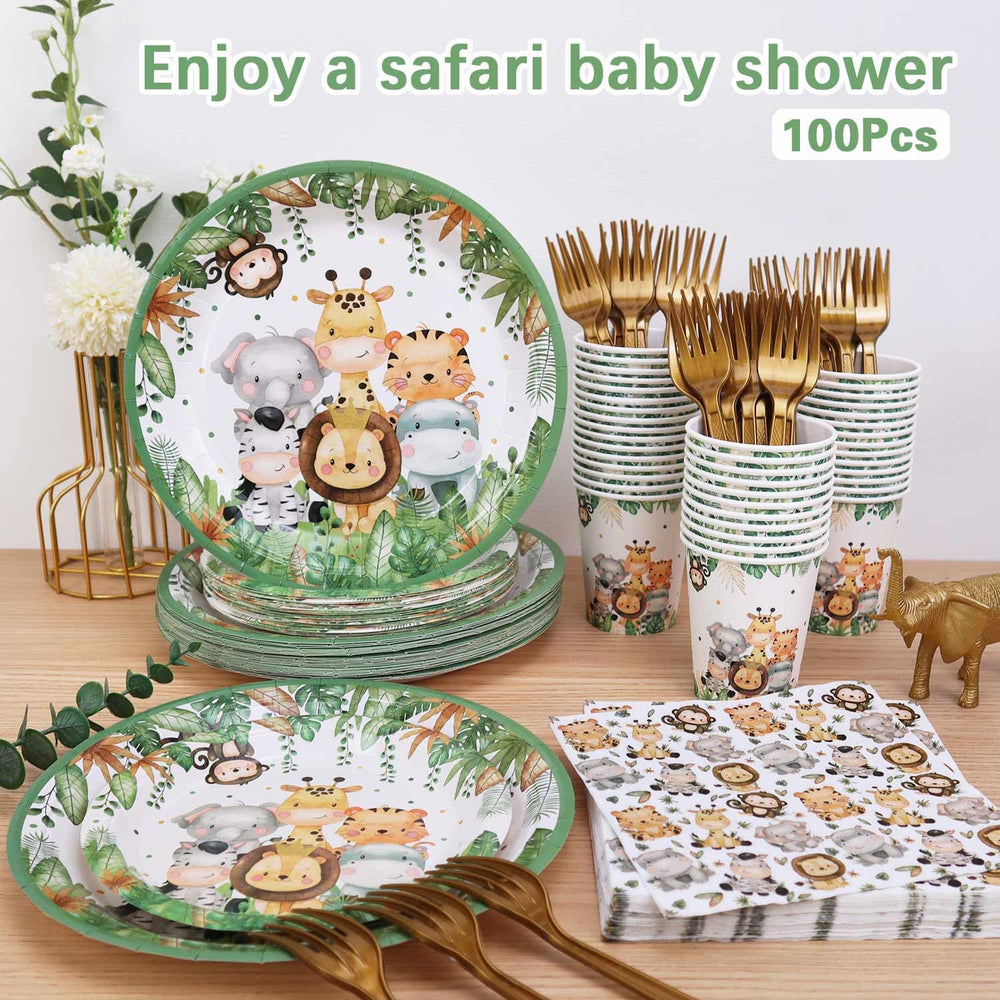 Lopeastar safari leaves decor enhances table vibe with jungle theme