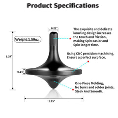 LOQATIDIS spinning top on a concave crystal base, long stable spins.