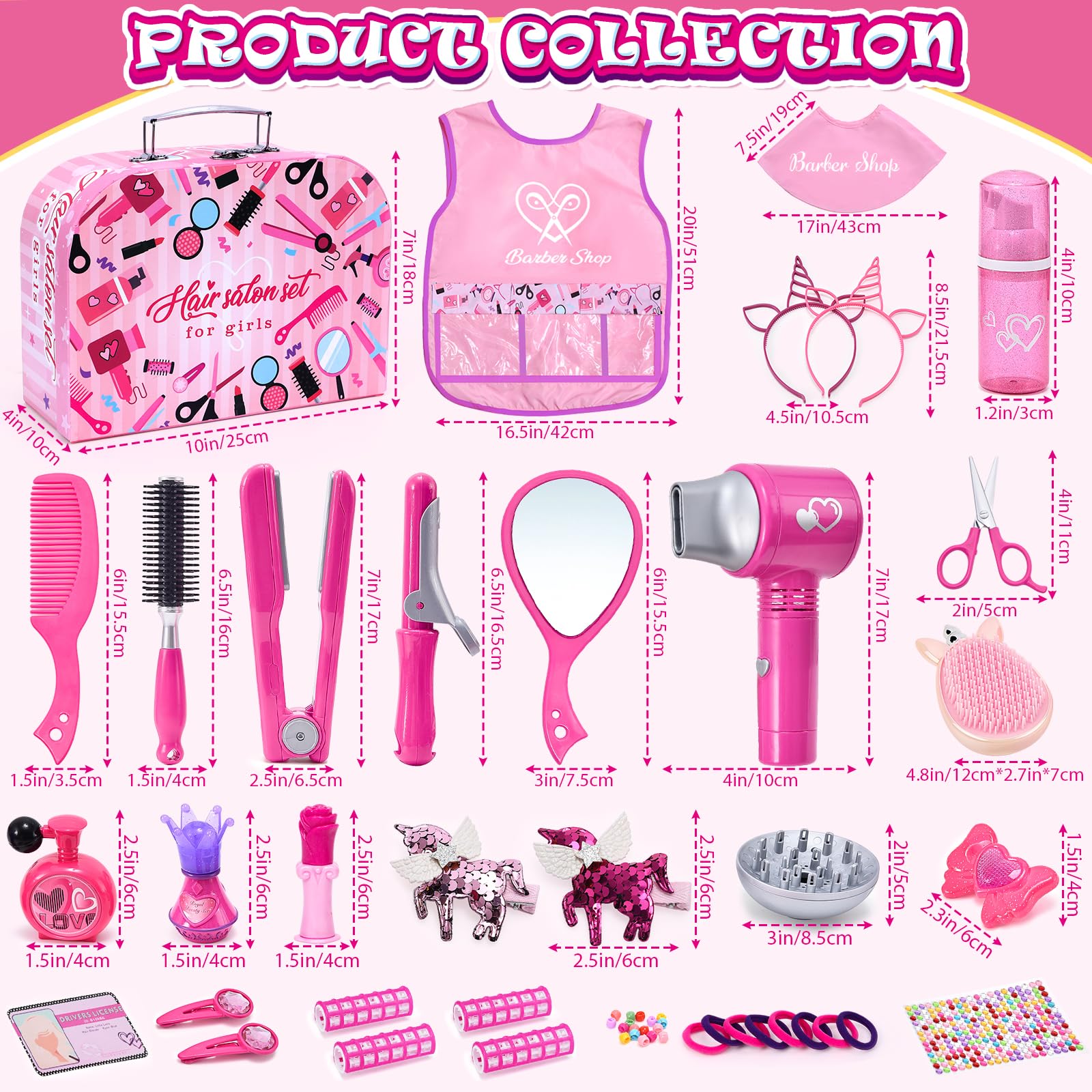 Lorfancy realistic hair dryer heads show dual styling options for creative looks.