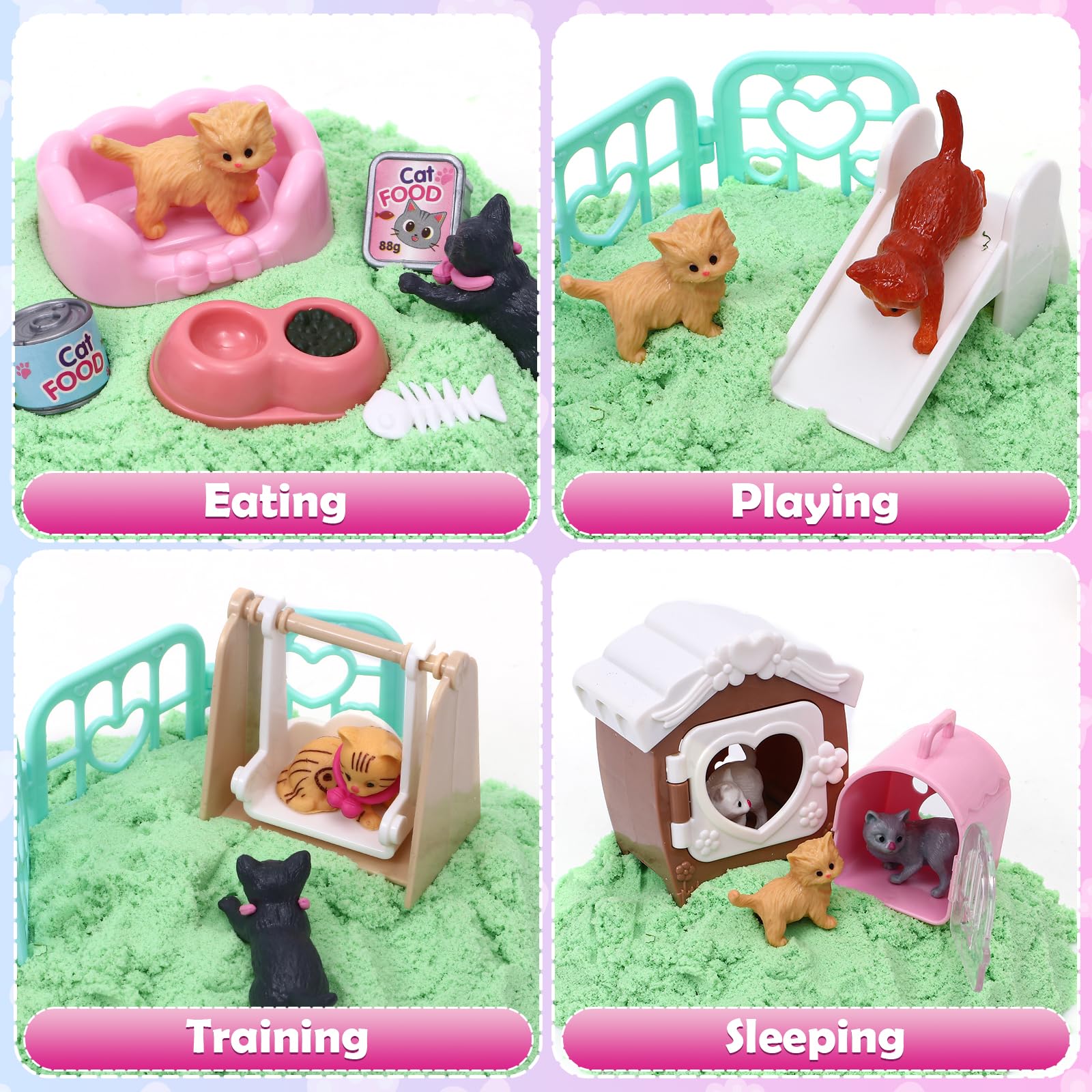 Lorfancy sand tools and molds arranged for sculpting and texture exploration by kids.