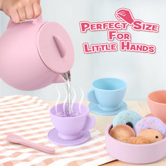 Lorfancy silicone cups for kids, easy-grip for pretend play.