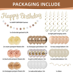 Loroba circle dot garland enhances overhead decor for stylish parties.