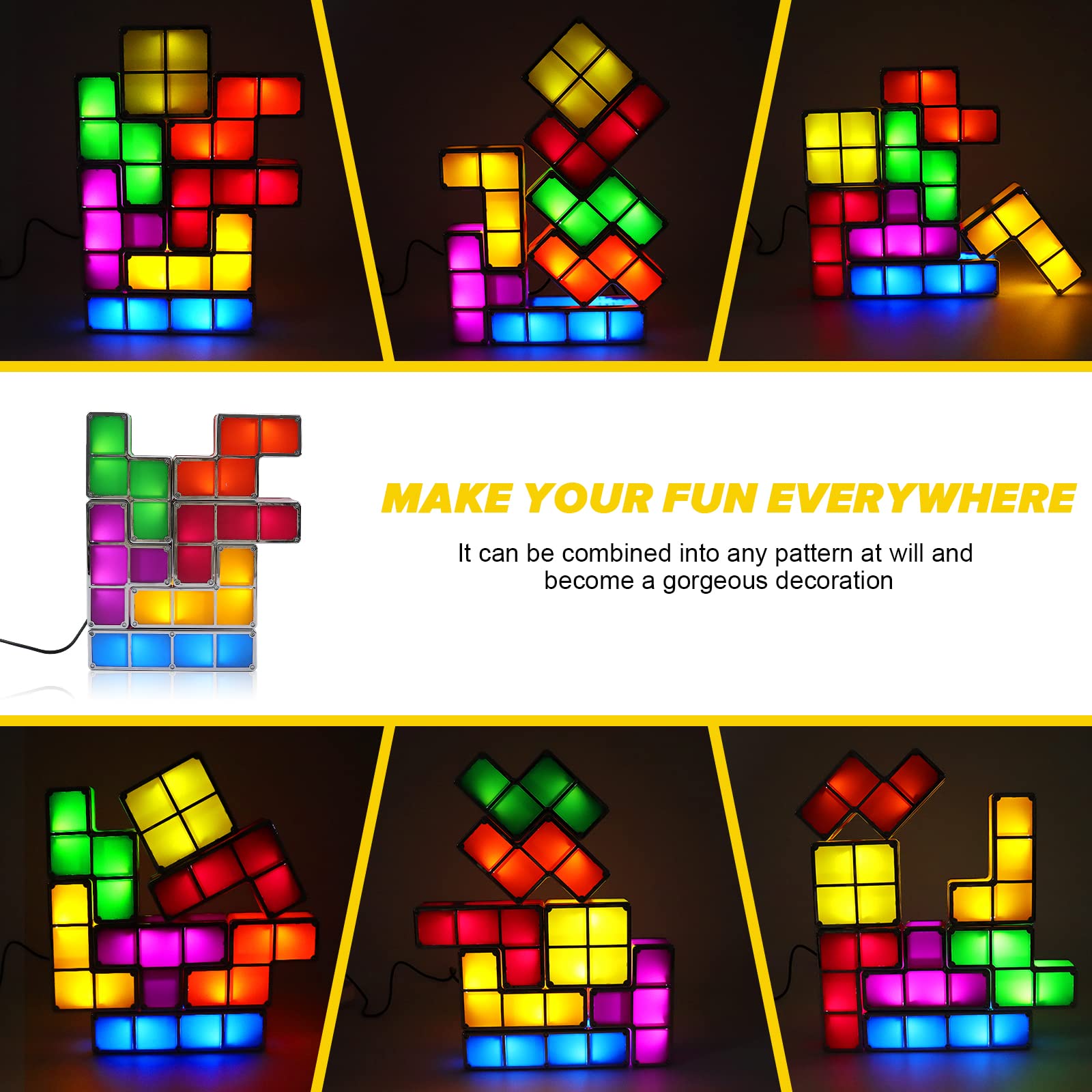 LOSCHEN seven-color LED blocks illuminate with a single power box.