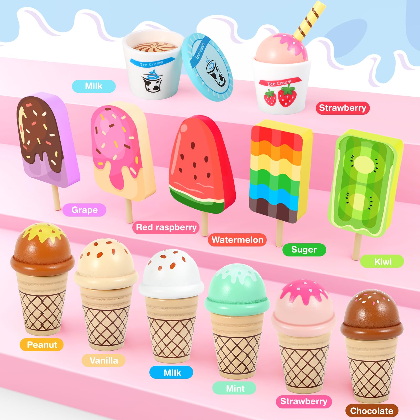 Loscola ice cream cup and frozen custard set sparks role-play serving favorites.
