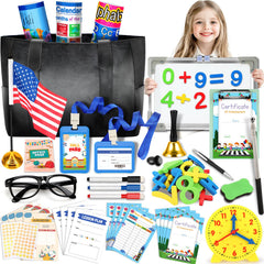 Loscola pretend play school set with teacher bag enables imaginative role-play and easy cleanup.