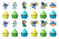 Losede 24pc cake toppers for colorful cake and cupcake decorations