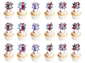 Losede cartoon cake toppers 24-pcs set for festive cakes and parties.