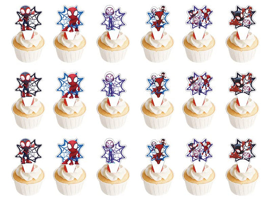 Losede cartoon cake toppers 24-pcs set for festive cakes and parties.