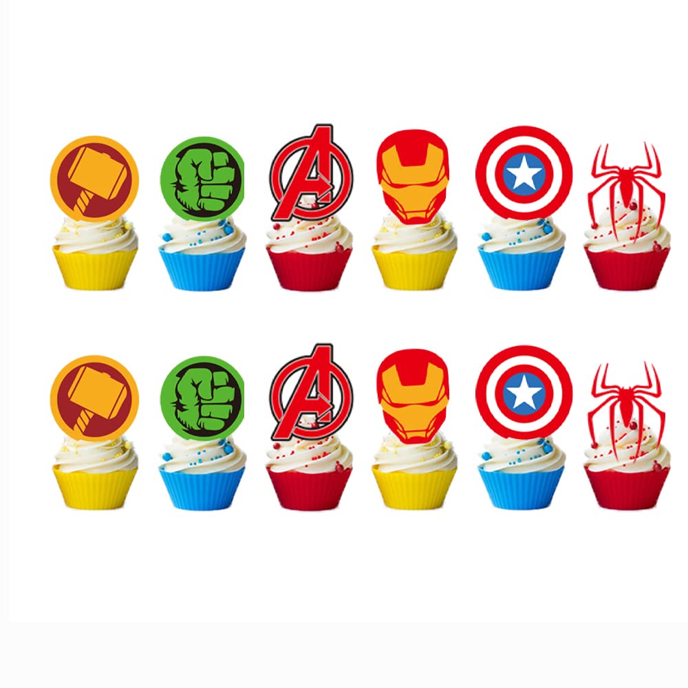 Losede cartoon cake toppers 24pcs for kids' parties add playful decor and easy insertion into cake