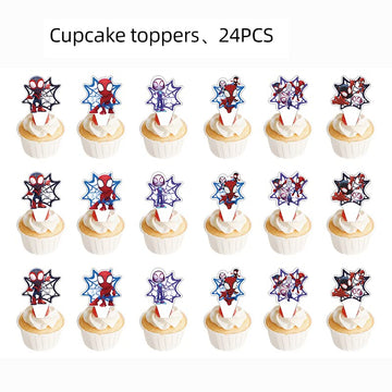Losede cupcake toppers 24-pcs set to decorate kids' party treats.